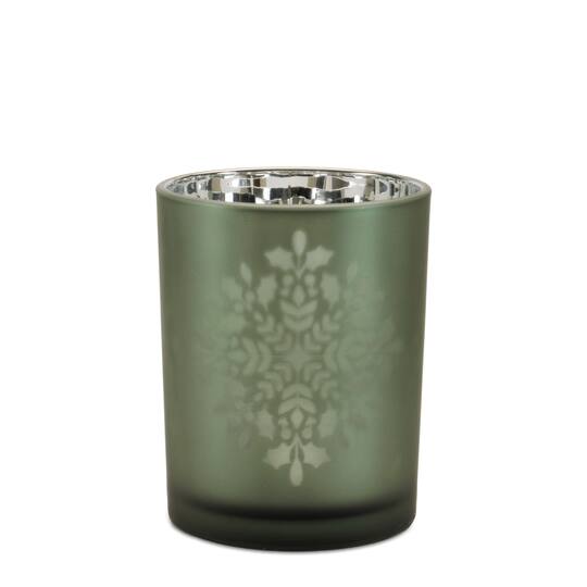 Melrose Frosted Snowflake Candle Holder Set